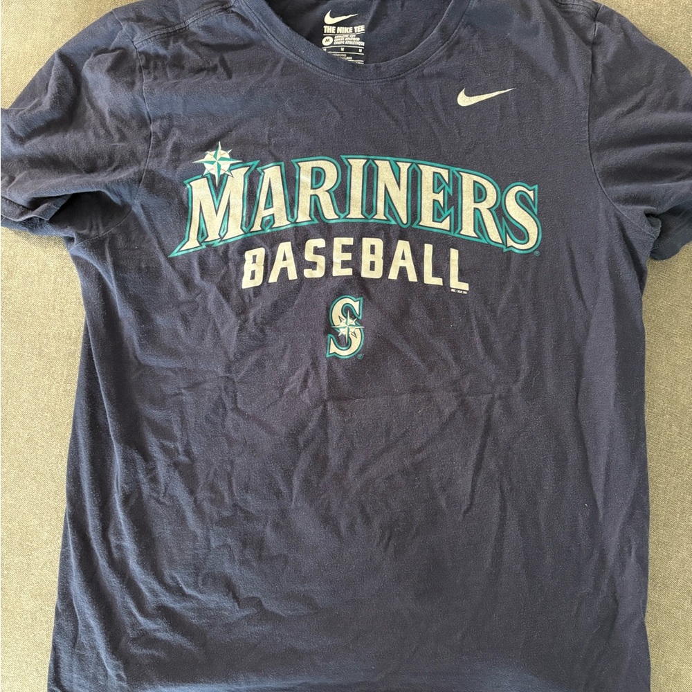 Nike Men’s Seattle Mariners Baseball T Shirt Blue Regular Fit - Size Medium